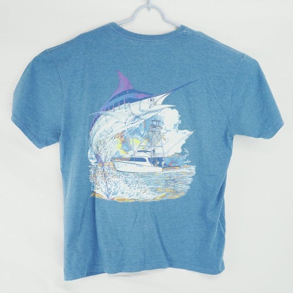 Guy Harvey Menâ s Offshore Fish Collection Long Sleeve T-Shirt - Estate